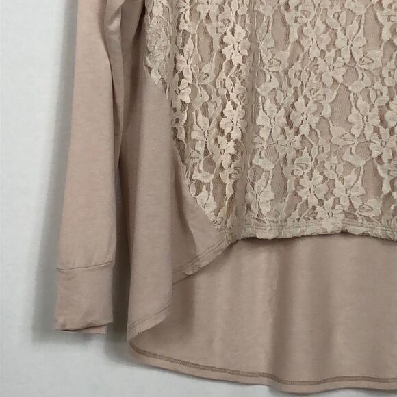 Gibson lace, blush hi/low hem top, 1X - Picture 3 of 7